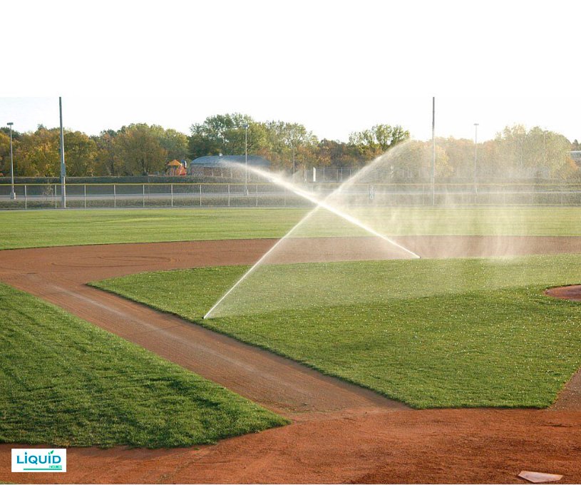 Aspersor Rain Bird Serie 6504 instalado en césped